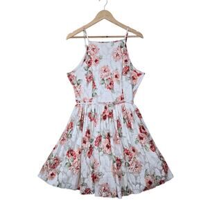 Charlotte Russe Dress XL* White Multicolor Floral Fit & Flare Party Boho Fairy